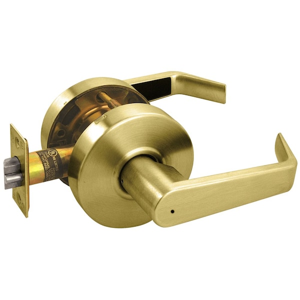 Arrow Lock Grade 2 Privacy Cylindrical Lock, Sierra Lever, Non-Keyed, Satin Brass Finish, Non-handed RL02-SR-04 - main